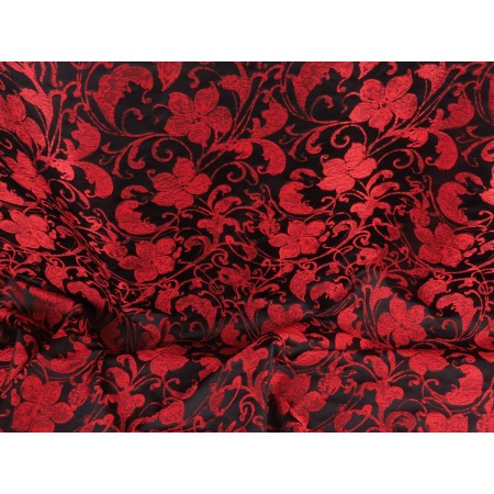 Jacquard arabesco floral rojo negro