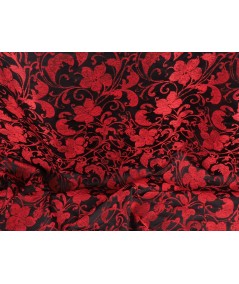 Jacquard arabesco floral rojo negro