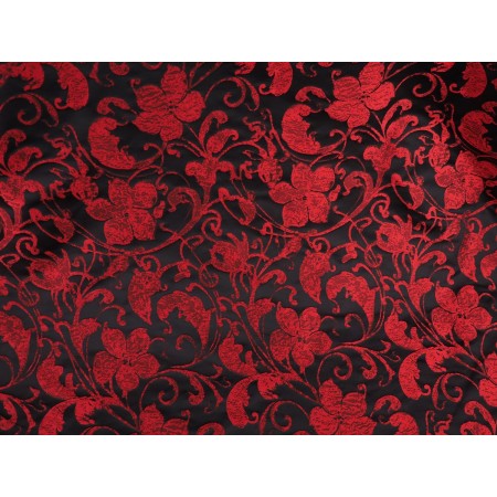 Jacquard arabesco floral rojo negro