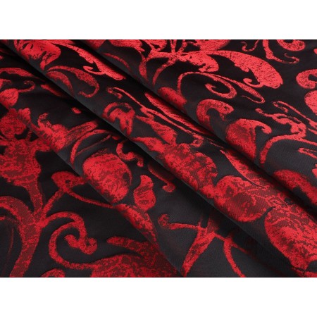 Jacquard arabesco floral rojo negro