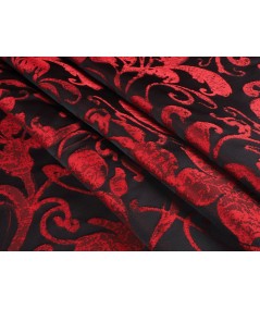 Jacquard arabesco floral rojo negro