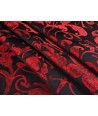 Jacquard arabesco floral rojo negro