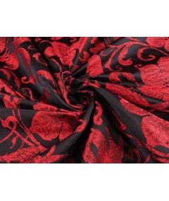 Jacquard arabesco floral rojo negro