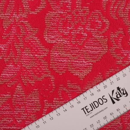 Jacquard flores coral